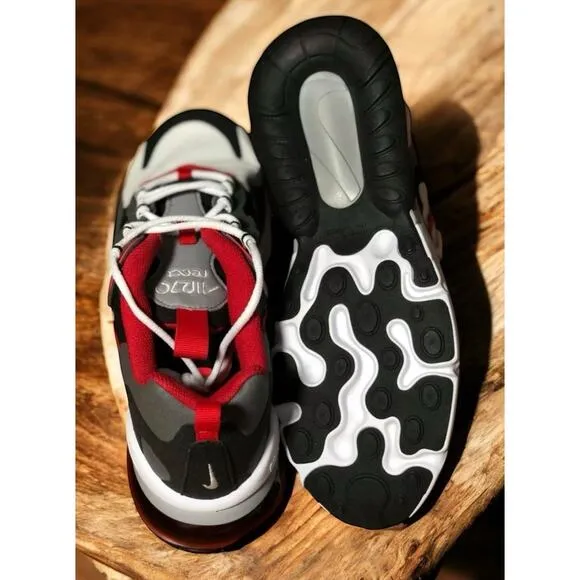 Nike Air max 270 React BQ0103 Red Black Training Shoes Kids 5Y Fast Ship