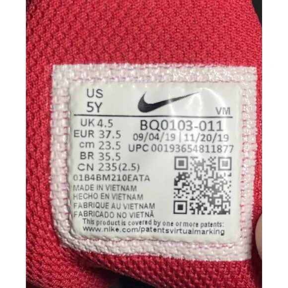 Nike Air max 270 React BQ0103 Red Black Training Shoes Kids 5Y Fast Ship
