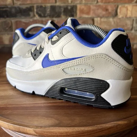 Nike Air Max 90 LTR White Racer Blue Shoes Sneakers Youth 4 Women’s 5.5