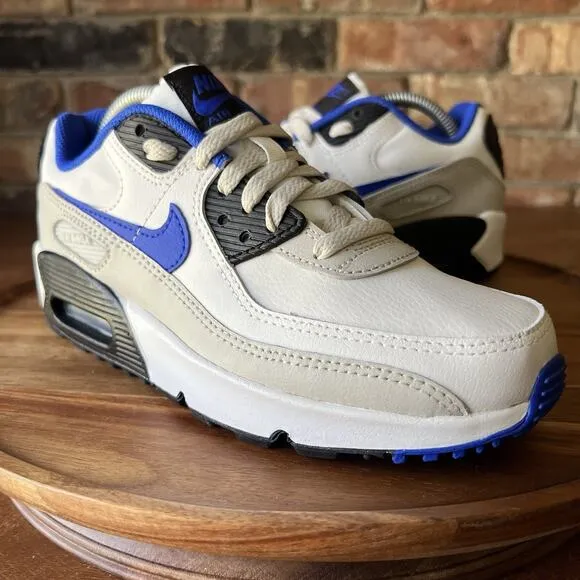 Nike Air Max 90 LTR White Racer Blue Shoes Sneakers Youth 4 Women’s 5.5