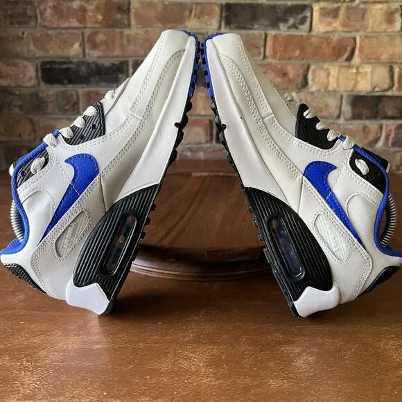 Nike Air Max 90 LTR White Racer Blue Shoes Sneakers Youth 4 Women’s 5.5