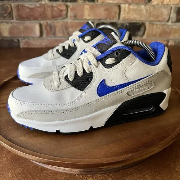 Nike Air Max 90 LTR White Racer Blue Shoes Sneakers Youth 4 Women’s 5.5