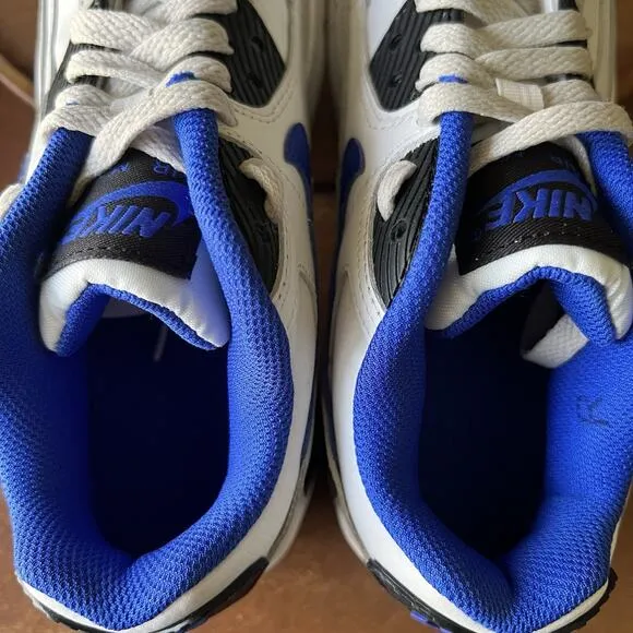 Nike Air Max 90 LTR White Racer Blue Shoes Sneakers Youth 4 Women’s 5.5
