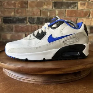 Nike Air Max 90 LTR White Racer Blue Shoes Sneakers Youth 4 Women’s 5.5