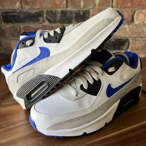 Nike Air Max 90 LTR White Racer Blue Shoes Sneakers Youth 4 Women’s 5.5