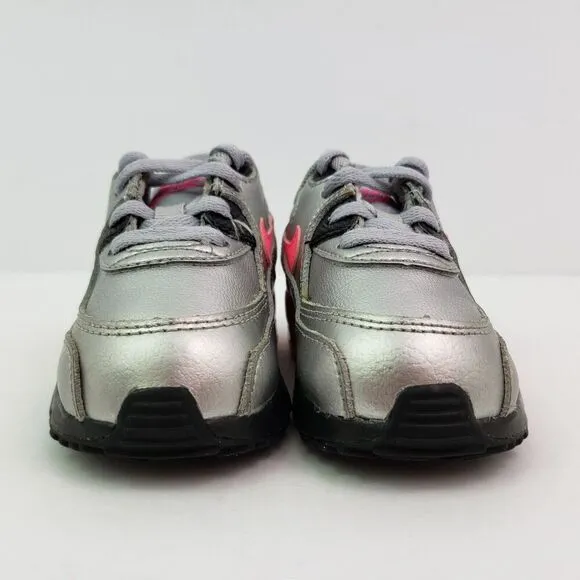 Nike Air Max 90 Toddler Size 5C Silver Pink Sneaker Shoes