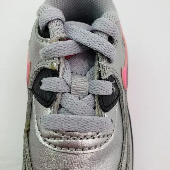 Nike Air Max 90 Toddler Size 5C Silver Pink Sneaker Shoes