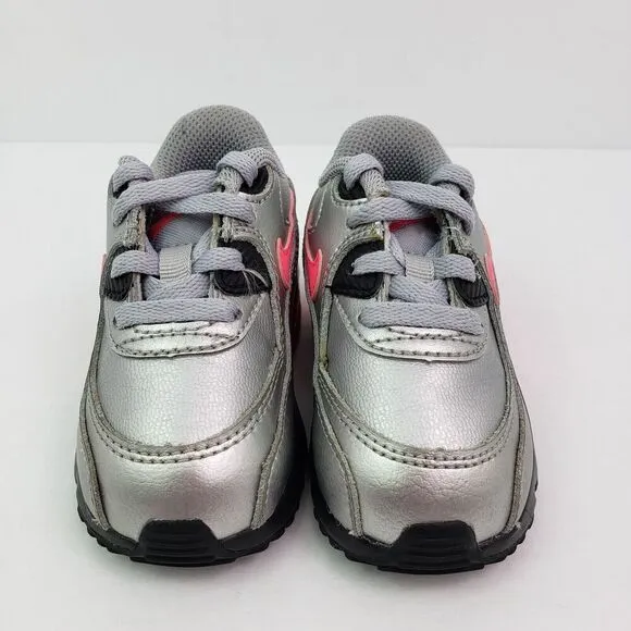 Nike Air Max 90 Toddler Size 5C Silver Pink Sneaker Shoes
