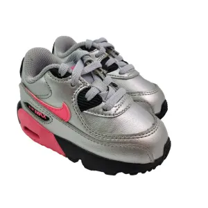 Nike Air Max 90 Toddler Size 5C Silver Pink Sneaker Shoes