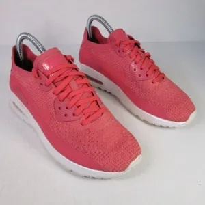 Nike Air Max 90 Ultra 2.0 Flyknit Geranium Pink Sneakers Women's 8.5