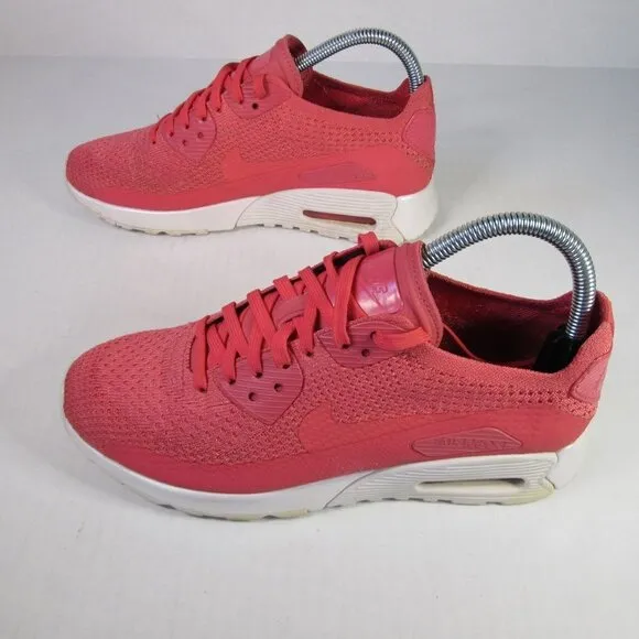 Nike Air Max 90 Ultra 2.0 Flyknit Geranium Pink Sneakers Women's 8.5
