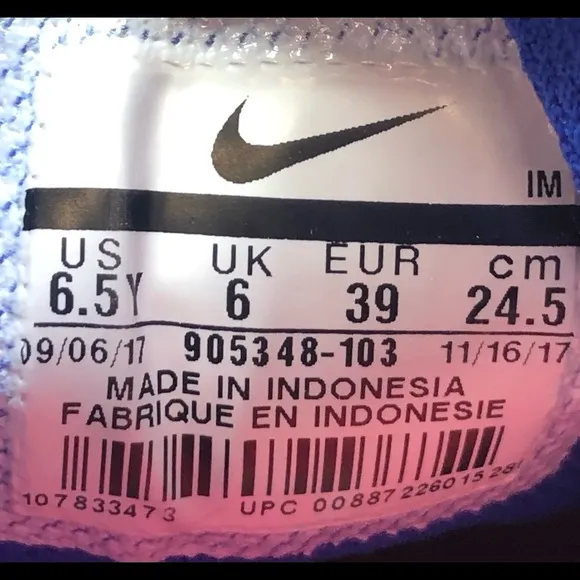 Nike Air Max '95 GS Solar Red/White/ Blue Size 6.5Y (905348-103) (Wmns size 8)