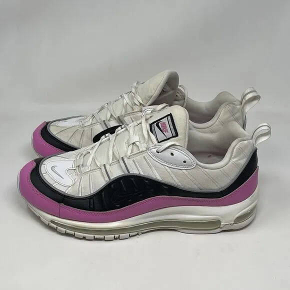 Nike Air Max 98 SE Shoes Mens 10.5 Womens 12 White Black China Rose Pink Sneaker