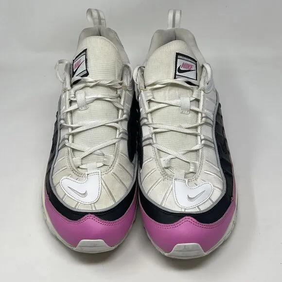 Nike Air Max 98 SE Shoes Mens 10.5 Womens 12 White Black China Rose Pink Sneaker