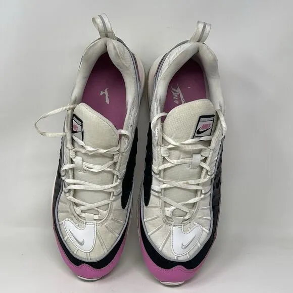 Nike Air Max 98 SE Shoes Mens 10.5 Womens 12 White Black China Rose Pink Sneaker