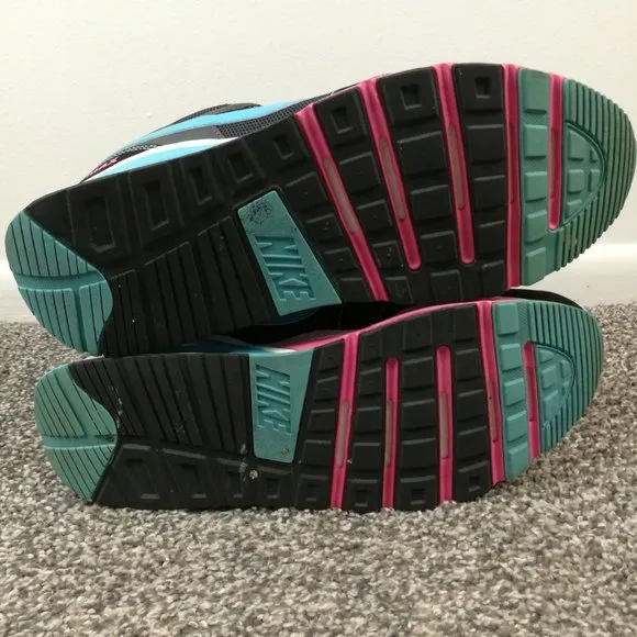 Nike Air Max Lunar 443915-002 Size 11 M Black Blue Running Training Mens Shoes