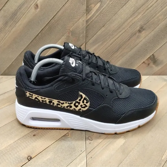 Nike Air Max SC Leopard Print Athletic Sneakers Womens Size 10.5 Black Shoes