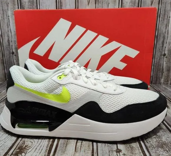 Nike Air Max Systm Men's 11.5 Shoes Sneakers White/Volt/Black DM9537-100 NWB
