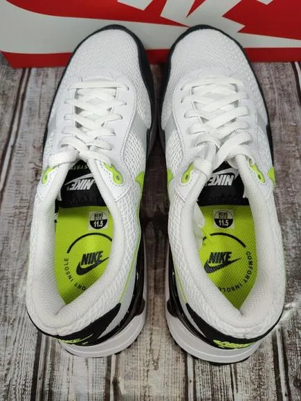 Nike Air Max Systm Men's 11.5 Shoes Sneakers White/Volt/Black DM9537-100 NWB