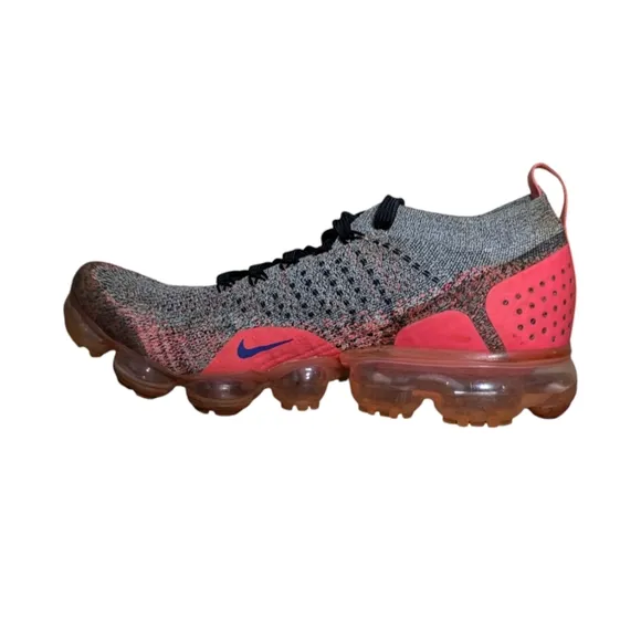 Nike Air VaporMax Flyknit 2 Sneakers Gray/Ultramarine/Hot Pink 942843-104 Sz 9