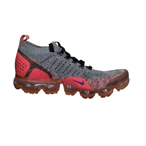 Nike Air VaporMax Flyknit 2 Sneakers Gray/Ultramarine/Hot Pink 942843-104 Sz 9