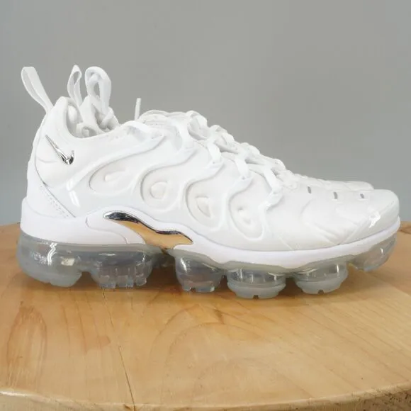 Nike Air Vapormax Plus Womens Size 7 Shoes White Metallic Silver Athletic NWOB