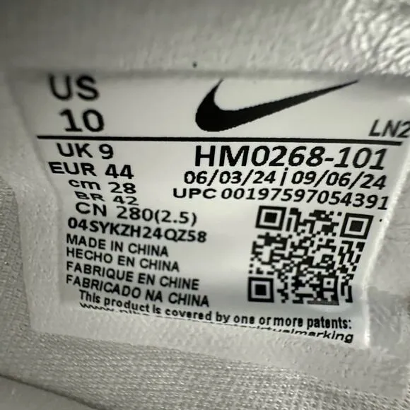 Nike Air Zoom GT Hustle 3 Basketball Shoes Mens Sz 10 White Black Promo HM0268
