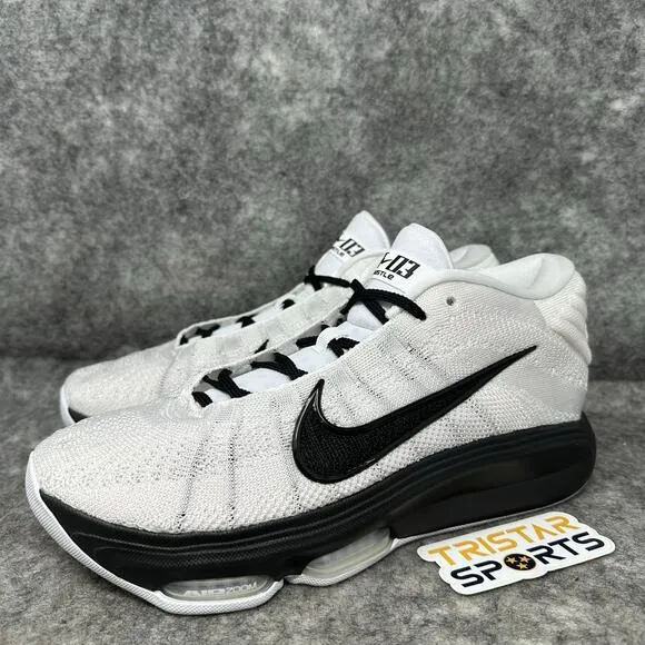Nike Air Zoom GT Hustle 3 Basketball Shoes Mens Sz 10 White Black Promo HM0268