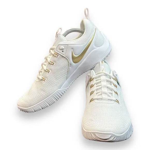 Nike Air Zoom Hyperace 2 SE White Metallic Gold Volleyball Shoes Men Size 10‎