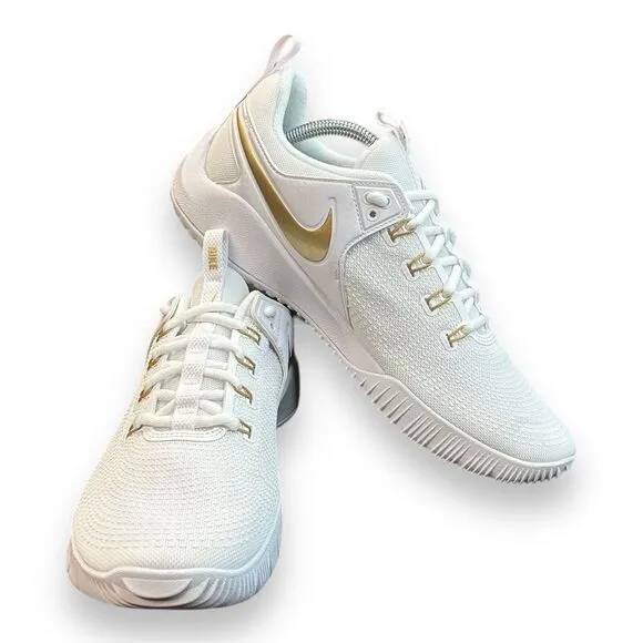 Nike Air Zoom Hyperace 2 SE White Metallic Gold Volleyball Shoes Men Size 10‎