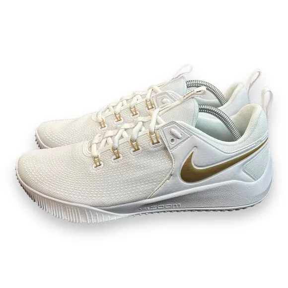 Nike Air Zoom Hyperace 2 SE White Metallic Gold Volleyball Shoes Men Size 10‎