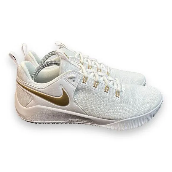 Nike Air Zoom Hyperace 2 SE White Metallic Gold Volleyball Shoes Men Size 10‎