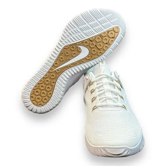 Nike Air Zoom Hyperace 2 SE White Metallic Gold Volleyball Shoes Men Size 10‎
