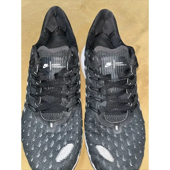 NIKE AIR ZOOM VOMERO 14 MENS RUNNING SHOES BLACK WHITE RARE CK1969-001 Sz 10.5