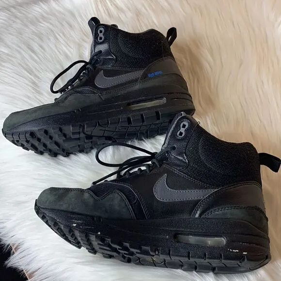 Nike Air Max 1 Mid Sneakerboot Women's Shoes Black/Dark Grey/ Size 7