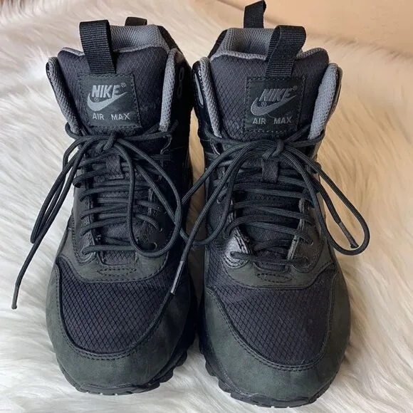 Nike Air Max 1 Mid Sneakerboot Women's Shoes Black/Dark Grey/ Size 7