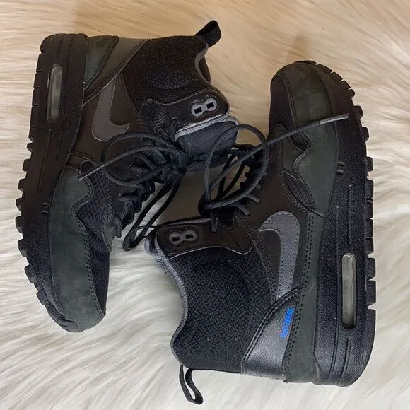 Nike Air Max 1 Mid Sneakerboot Women's Shoes Black/Dark Grey/ Size 7