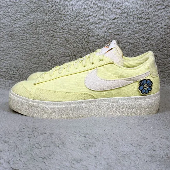 Nike Blazer Low Platform SE NN Womens Size 9 Sneakers Shoes Citron Tint Yellow