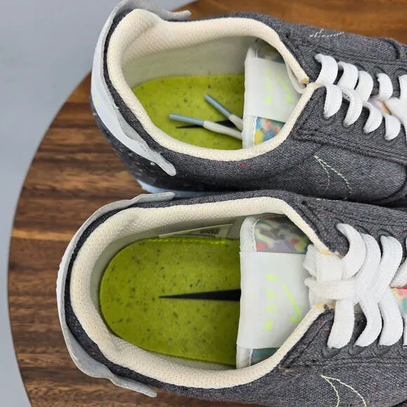 Nike Daybreak Type Shoes Men's 8 Gray Recycled Canvas Low Top Athletic Sneakers