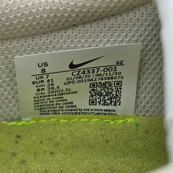 Nike Daybreak Type Shoes Men's 8 Gray Recycled Canvas Low Top Athletic Sneakers
