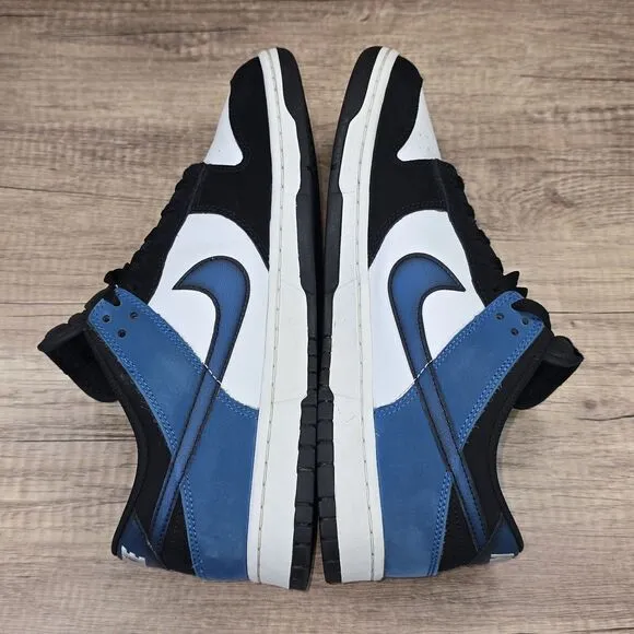 Nike Dunk Low Men's Size 11 White Industrial Blue Black Sneakers (FD6923-100)