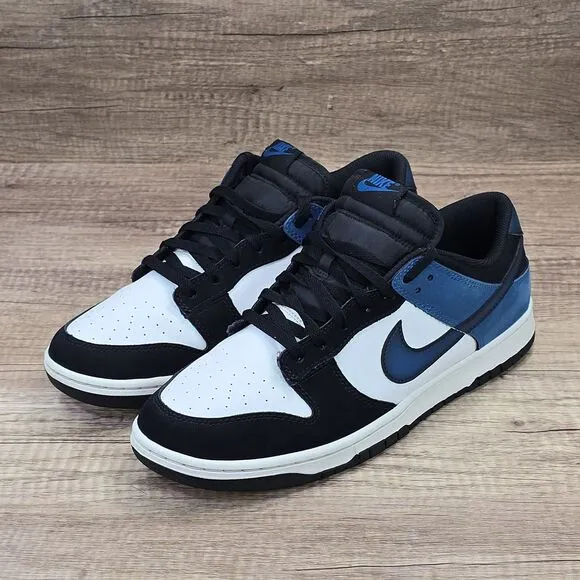 Nike Dunk Low Men's Size 11 White Industrial Blue Black Sneakers (FD6923-100)