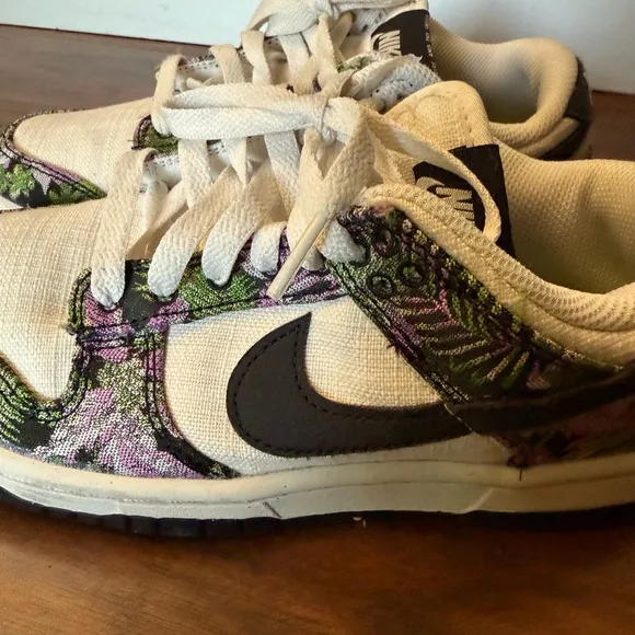 Nike Dunk Low Next Nature Floral Tapestry Sneakers-Size 5.5