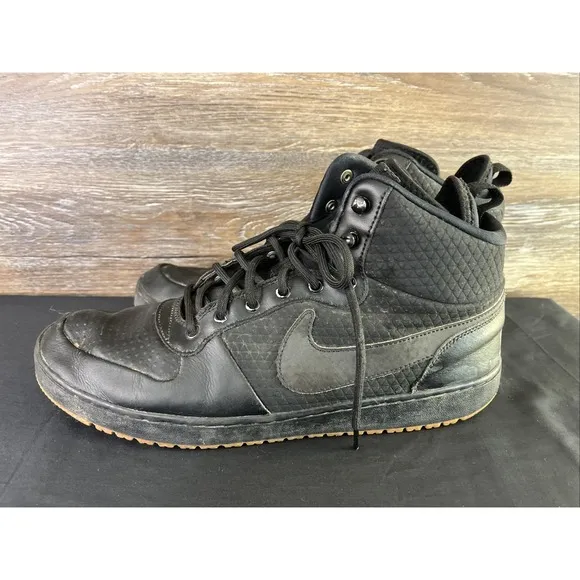 Nike Ebernon Mid Winter Black Gum Mens Shoes AQ8754-001 Size 12 Sneakers