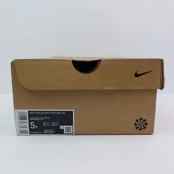Nike Explor Next Nature Girls Sz 5Y Womens Sz 6.5 Black Sneaker Shoes DC5860-003