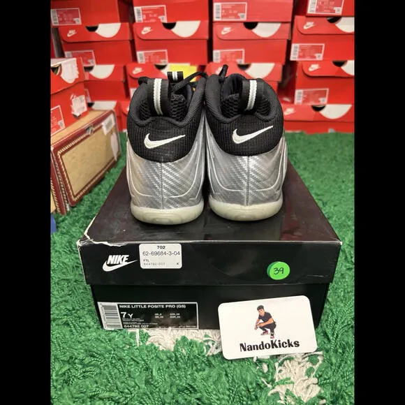 Nike Foamposite Pro GS Youth Sz Size 7Y Shoes Silver Surfer 2018 644792-007
