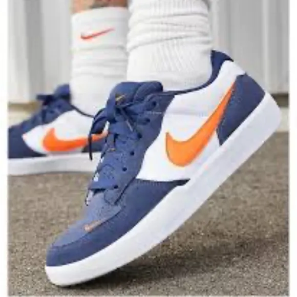 Nike Forcé 58 SB Men’s Midnight Navy-Orange Sneakers Size 5.5 NWOT