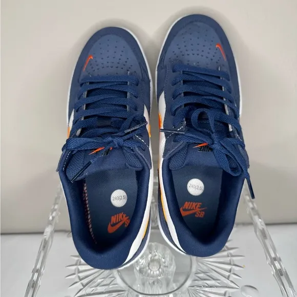 Nike Forcé 58 SB Men’s Midnight Navy-Orange Sneakers Size 5.5 NWOT