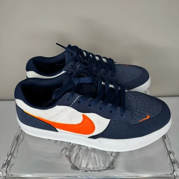 Nike Forcé 58 SB Men’s Midnight Navy-Orange Sneakers Size 5.5 NWOT