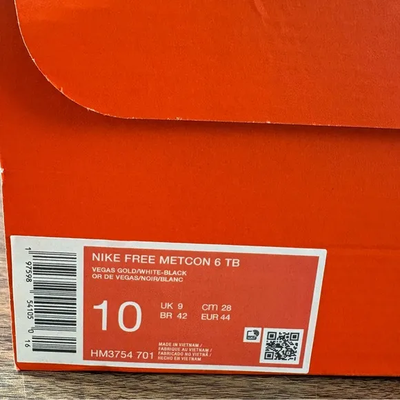 Nike Free Metcon 6 TB 'Vegas Gold' HM3754-701 Training Shoes Men's Size